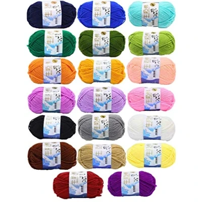 Imagen de JZK 20 Multicolor 50g ovillos Lanas Super Suave algodón Leche Hilos Lana para amigurumi Tejer Crochet Ganchillo Manualidades