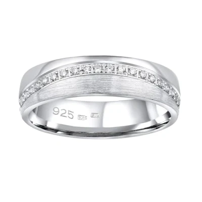 Imagen de SILVEGO QRD8453W Anillo de Boda para Mujer Plata 925 con Circonitas