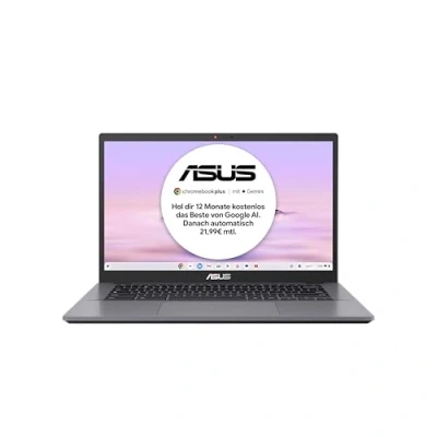 Imagen de ASUS Ordenador portátil Chromebook Plus CX34 Pantalla 14&quot; Full HD 16:9 IPS Intel Core i3 1215U 8 GB RAM 128 UFS UHD Graphics ChromeOS Teclado QWERTZ Rocky Grey