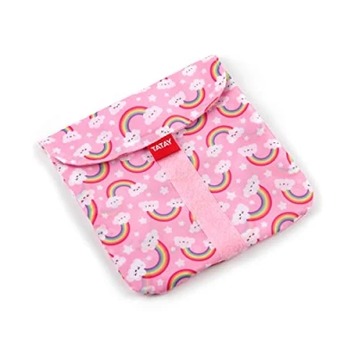 Imagen de Tatay Porta Sandwich Reutilizable, Bolsa de Tela ideal para la merienda o almuerzo, Adaptable, Fácil limpiar, Sin BPA, Personalizable, Arco Iris Blue, 18 x cm, 1182352