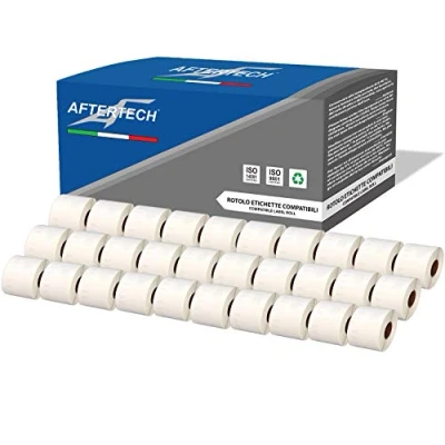 Imagen de Aftertech 30 x 99014 54 101 mm Rollos de etiquetas adhesivas compatibles (220 etiquetas/rollo = 6600 totales) para Dymo LabelWriter Seiko SLP etiquetadoras impresoras S0722436