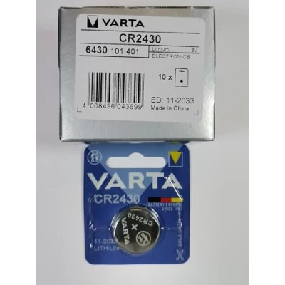 Imagen de VARTA Lote de 10 Pilas botón Litio Electronics CR2430, 3 voltios