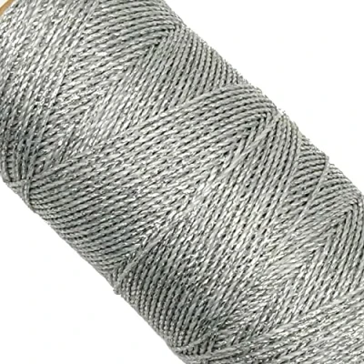 Imagen de Linhasita Bobina hilo encerado 100gr / 170 metros 1 mm de grosor poliester macrame 30 colores (plata)