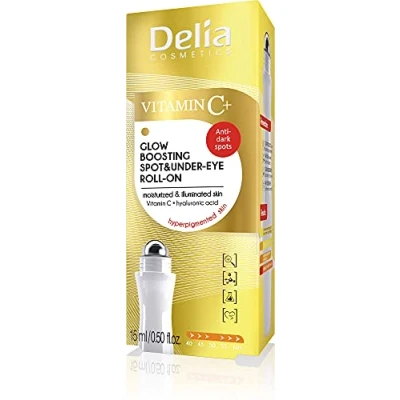 Imagen de Delia Cosmetics Roll On Eye con vitamina C Un aspecto radiante, hidratado y joven, todos los tipos de piel Ácido hialurónico Antienvejecimiento 15 ml