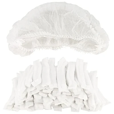 Imagen de B well Feather 100/1000 Unidades Gorros Desechables Estetica no Tejidas 53,3 cm con banda elástica (blanco)