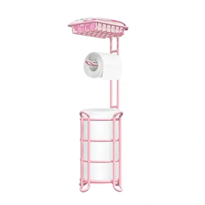 Imagen de TreeLen Portarrollos de Papel higiénico Independiente con Estante, Almacenamiento para Mega Rollos, Organizador baño, Color Rosa