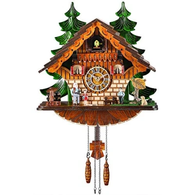 Imagen de Kintrot Reloj de Cuco Chalet Tradicional la Selva Negra Cuarzo Artesanal Decoración Pared