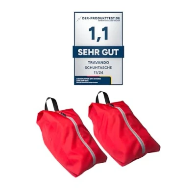 Imagen de TRAVANDO Set de 2 Bolsas para Zapatos Impermeables Viaje, Maleta, Equipaje Bolsa Resistente a la Suciedad, Ideal Viajes, Vacaciones (Negro)