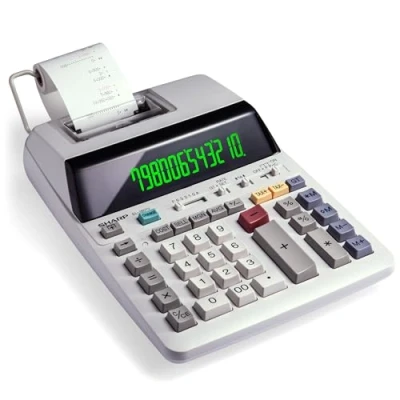 Imagen de Sharp EL 1801V Calculadora (Bolsillo, de impresión, 12 dígitos, Blanco)