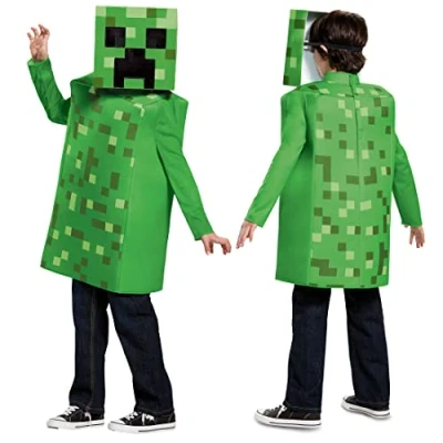Imagen de DISGUISE Creeper Kids Minecraft DISK65642L Disfraz clásico de Mojang para niños, verde, pequeño, S