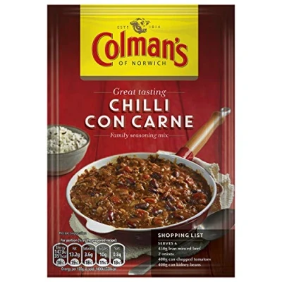 Imagen de Colmans Sazonado Picante para Preparar Chilli Con Carne Todo el Sabor 50g