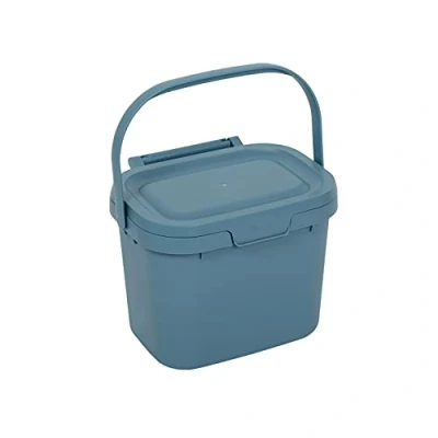 Imagen de Addis Cubo de Basura para residuos Alimentos en la Cocina, compostar, Uso Cotidiano, 4,5 litros, Color Azul Cielo