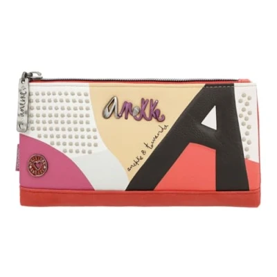 Imagen de Anekke Billetero Grande de Mujer Billetera Poliuretano con Compartimentos Cierre Cremallera y Lengüeta Accesorios Complementos Medidas 21x10x2 cm