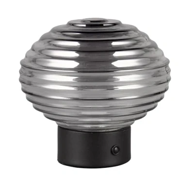 Imagen de Reality Leuchten Earl lámpara de mesa LED recargable, negro/humo, altura 14,5 cm, cristal