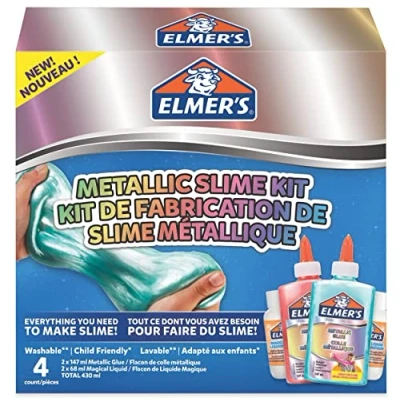 Imagen de Elmer’s Kit Slime Metálico, incluido pegamento de PVA metalizado, con activador líquido mágico, 4 unidades