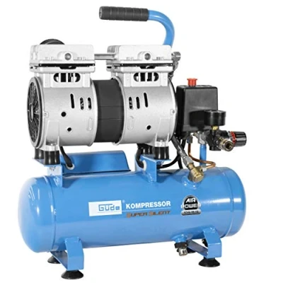 Imagen de Güde Compresor Airpower 105/8/6 Silent (sin aceite, silencioso, solo 59 dB(A), máx. 8 bar, 550 W, caldera de 6 l, cantidad suministro 94 l/min, reductor presión, manómetro, válvula seguridad