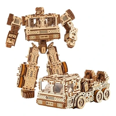 Imagen de Wood Trick Robots y Camiones Timbertron 3D de Madera Puzle para Construir Adultos Niños Conduce hasta 2,74 m largo Modelos madera, Proyecto Técnico DIY Puzzles