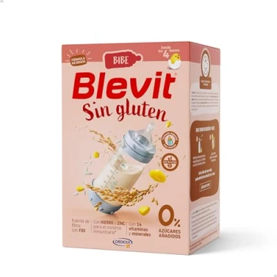 Imagen de Blevit Bibe Sin gluten 500g Papilla para Bebé desde los 4 Meses con 95% de Cereales 14 Vitaminas y Minerales