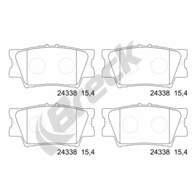 Imagen de BRECK 24338 00 704 Juego de pastillas freno no preparado para indicador desgaste TOYOTA: RAV4 III SUV, IV Camry VI Berlina