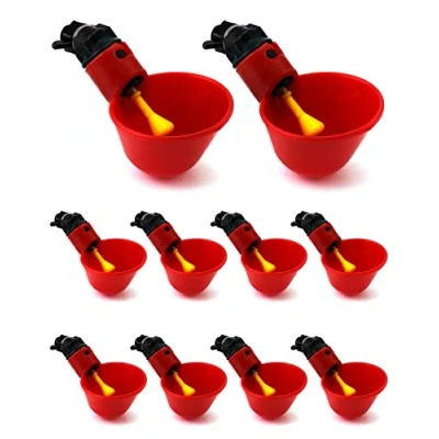 Imagen de QWORK 10 Pzs Bebedero Gallinas Automatico, Comedero Dispensador de Agua para Pájaro Codorniz Paloma Pollo Gallina (25mm, Cubos)