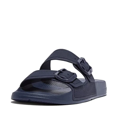 Imagen de Fitflop Iqushion Two Bar Buckle Slides, Sandalias Planas Mujer, Azul Marino, 40 EU