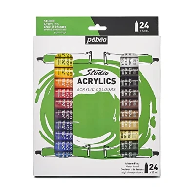 Imagen de PEBEO Studio Acrylics Juego de colores acrílicos calidad profesional 24 tubos, 12 ml