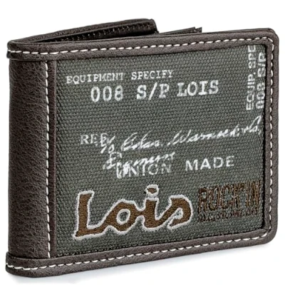 Imagen de Lois Carteras para Hombre Joven Cartera Pequeña con Monedero Chico Joven.Carteras Billeteras Tarjetero protección RFID, Marron