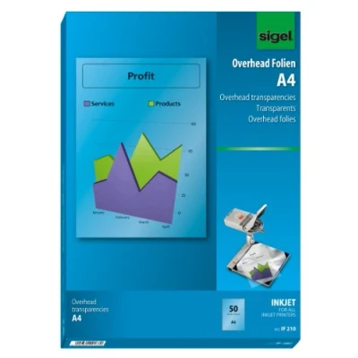 Imagen de SIGEL IF210 Transparencia InkJet, transparente revestido, procesable apilado, A4, 100 µm, 50 hojas