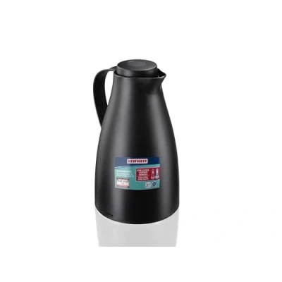 Imagen de Leifheit termo Harmonic 1,0 L negro, grande con tecla de aroma para aprox. 8 tazas, portátil aislamiento doble pared, servir una mano
