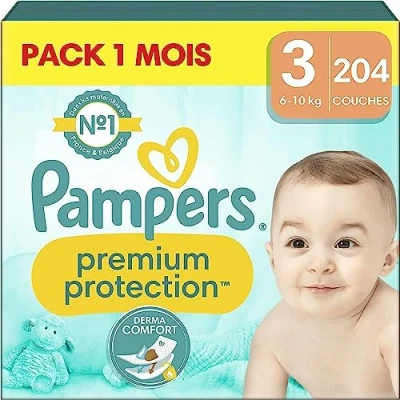 Imagen de Pampers Premium protección de tamaño 3, capas x204, 6 kg 10 kg, nuestro número 1 para la comodidad y las pieles sensibles