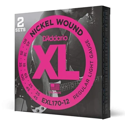 Imagen de D&#039;Addario Cuerdas Bajo Electrico EXL170 12, Light, 18 45 (12 cuerdas), Escala superlarga