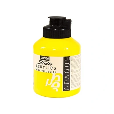 Imagen de Pébéo Acrílico Fine Studio Pintura Acrílica, 500 ml, Amarillo (Amarillo Primario Opaco)
