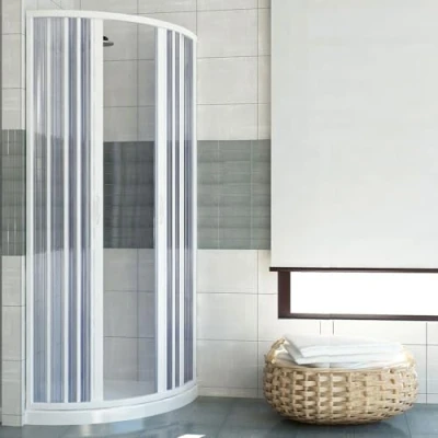 Imagen de Mampara de Ducha 90x90 CM Semicircular PVC mod. Scorpione con apertura Central
