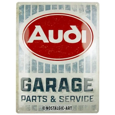 Imagen de Nostalgic Art Cartel metálico retro, 30 x 40 cm, Audi Garage Idea de regalo para fans Audi, metal, diseño vintage