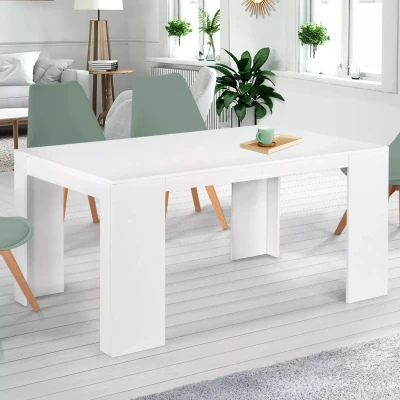 Imagen de IDMarket Orlando Mesa consola extensible para 6 personas, 140 cm, madera, color blanco