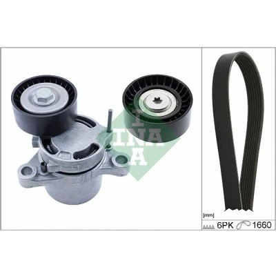 Imagen de INA 529 0307 10 Juego de correas trapeciales poli V Revisar/sustituir poleas libres del alternador BMW: 1 Hatchback, 3 Berlina, 5 Berlina
