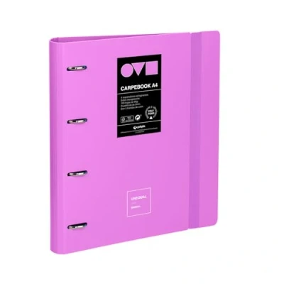 Imagen de Grafoplas Archivador 4 Anillas A4 Carpebook Polyfoam Resistente y Ultraligero Unequal Minimal Lavanda Incluye Recambio, Separadores Sobre Perfecto para Organizar Materias Escolares