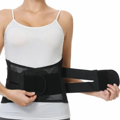 Imagen de NEOtech Care Faja de espalda ULTRA LIGERA Apoyo lumbar/para la postura Tejido transpirable para el ejercicio Compresión adaptable Marca (Negro M)