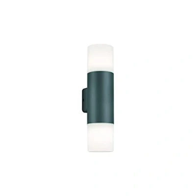 Imagen de Trio Leuchten Lámpara de pared exterior Hoosic 224060242, aluminio fundido a presión, antracita, plástico blanco, no incluye 2 bombillas E27
