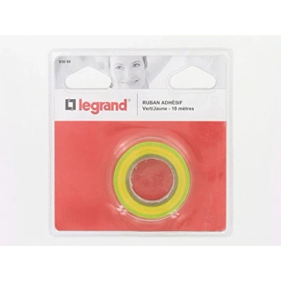 Imagen de Legrand LEG93094 Cinta aislante (PVC, 15 x 10 mm), color verde y amarillo