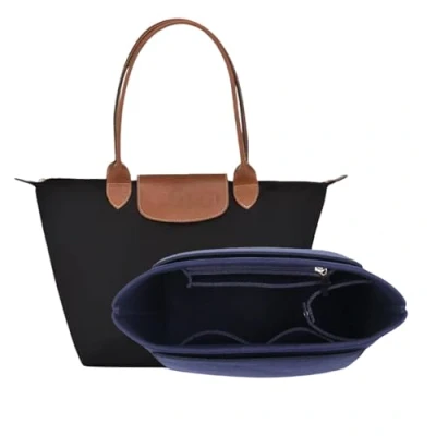 Imagen de D.DUO organizador de inserción bolsa, accesorios bolso, asas largas Longchamp ((M (asa larga), Azul Oscuro)