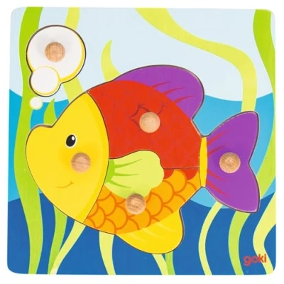 Imagen de Goki Pez Pescado Puzzles de Madera, Multicolor (57554.0)