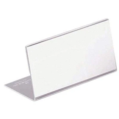 Imagen de Durable 805519 Portanombres de mesa L Stand (acrílico, 52 x 100 mm) 10 piezas, transparente