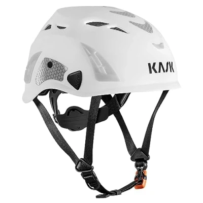 Imagen de KASK Casco de protección Superplasma HI VIZ laboral, rueda giratoria, tiras reflectantes, EN 397, color: blanco