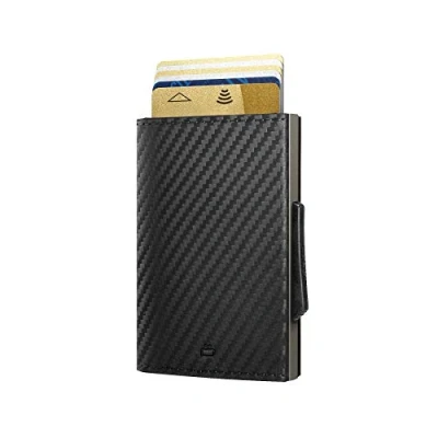 Imagen de Ögon Smart Wallets Cascade Slim Wallet Cartera automática de Aluminio y Piel Tarjetero RFID antirrobo 8 Tarjetas Billetes Cuero Carbon/Aluminio Titanium