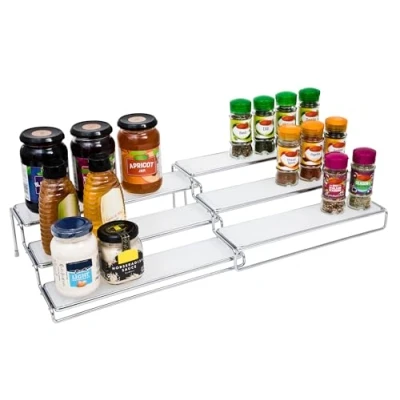 Imagen de Amtido Organizador extensible de 3 niveles para especias, cromado