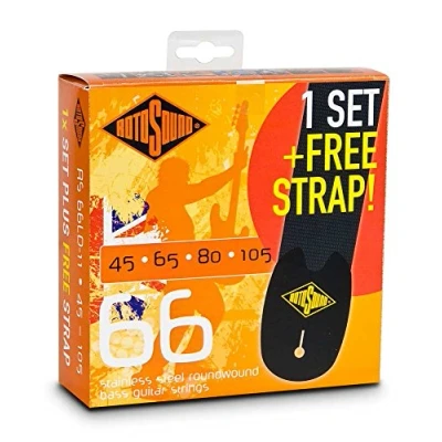 Imagen de Rotosound RS66LDVP1 Value Pack RS66LD (1 Set + FREE Strap)