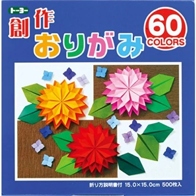 Imagen de papel origami Juego de regalo 60 colores sólidos surtidos 500 hojas 15 cm x