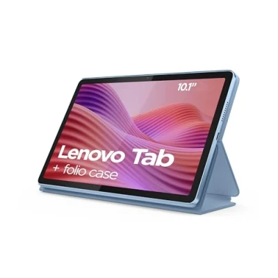 Imagen de Lenovo MediaTek G85 Tableta (Pantalla Full HD de 10,1&quot;, 4 GB RAM, 64 eMMC, Android 14, Polar Blue, Incluye Funda Tipo Libro