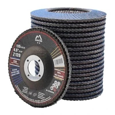 Imagen de Merryland Disco De Láminas Lijadoras 115 Metal para Amoladora Angular, 115mm Grano 120 T29 20 Piezas, Corindón Circonio Azul Acero INOX Hierro, Craft Line FC1107614